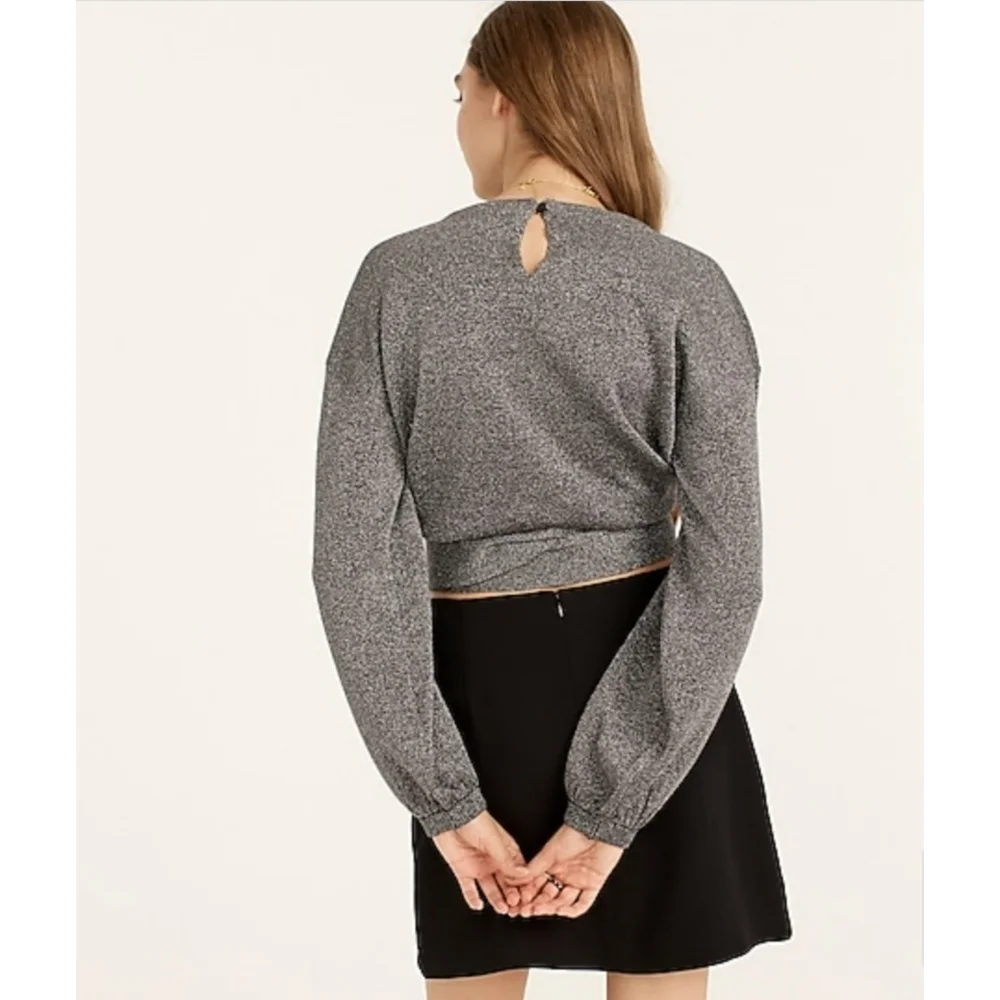 33. J.Crew Tie-waist metallic crewneck sweater